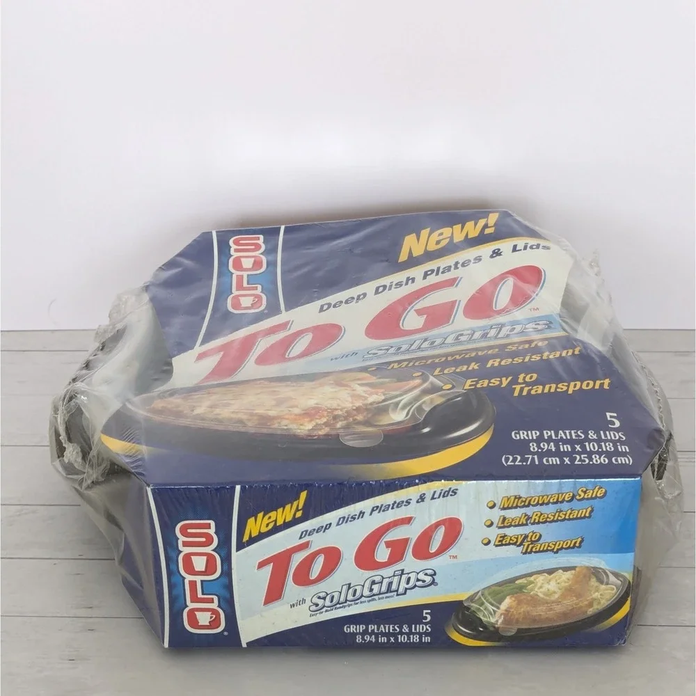 New SOLO To Go w/Grips Deep Plate & Lid Microwaveable Leftovers Sealed 5 Pack